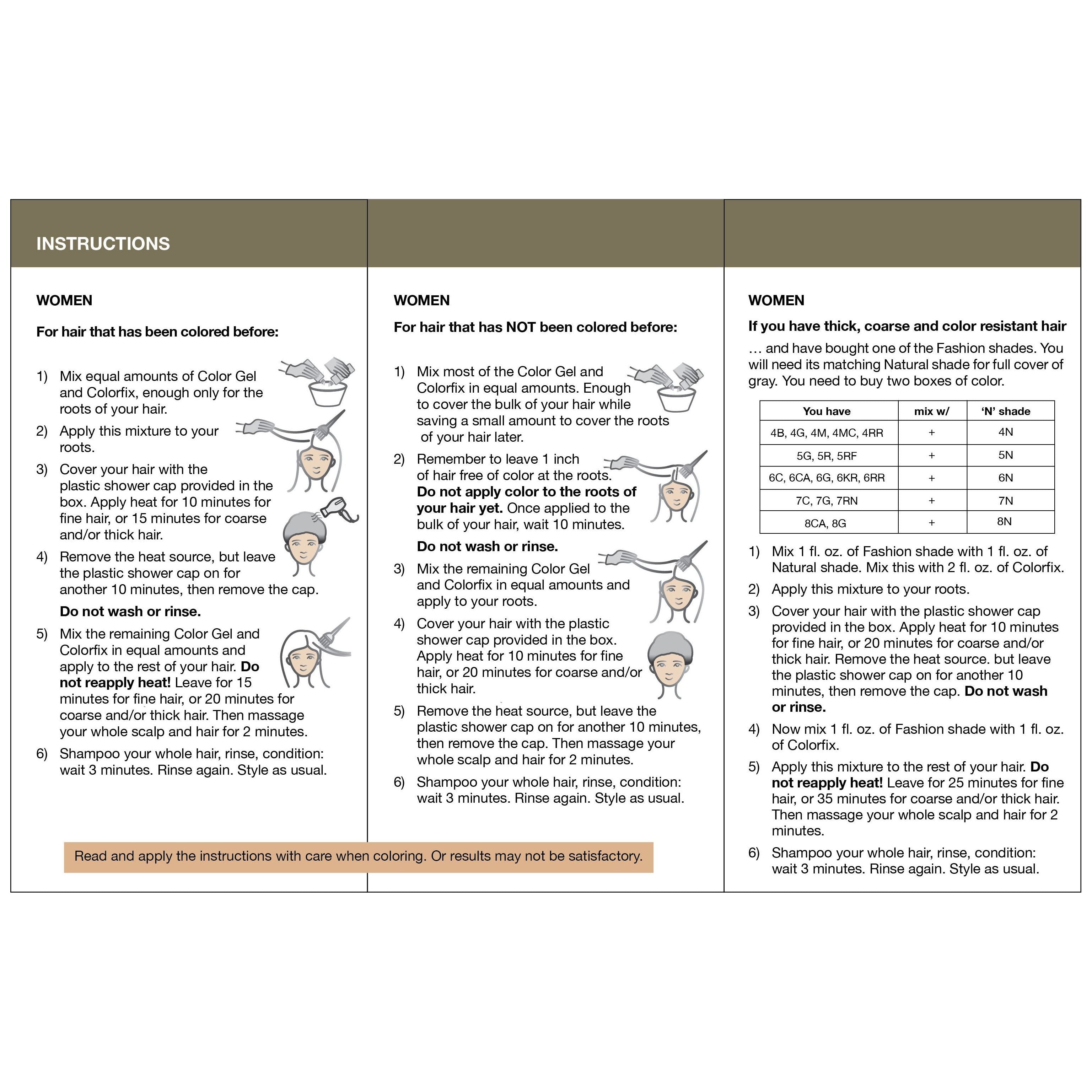 ONC NATURALCOLORS INSTRUCTIONS Fashion Colors Back 2/2