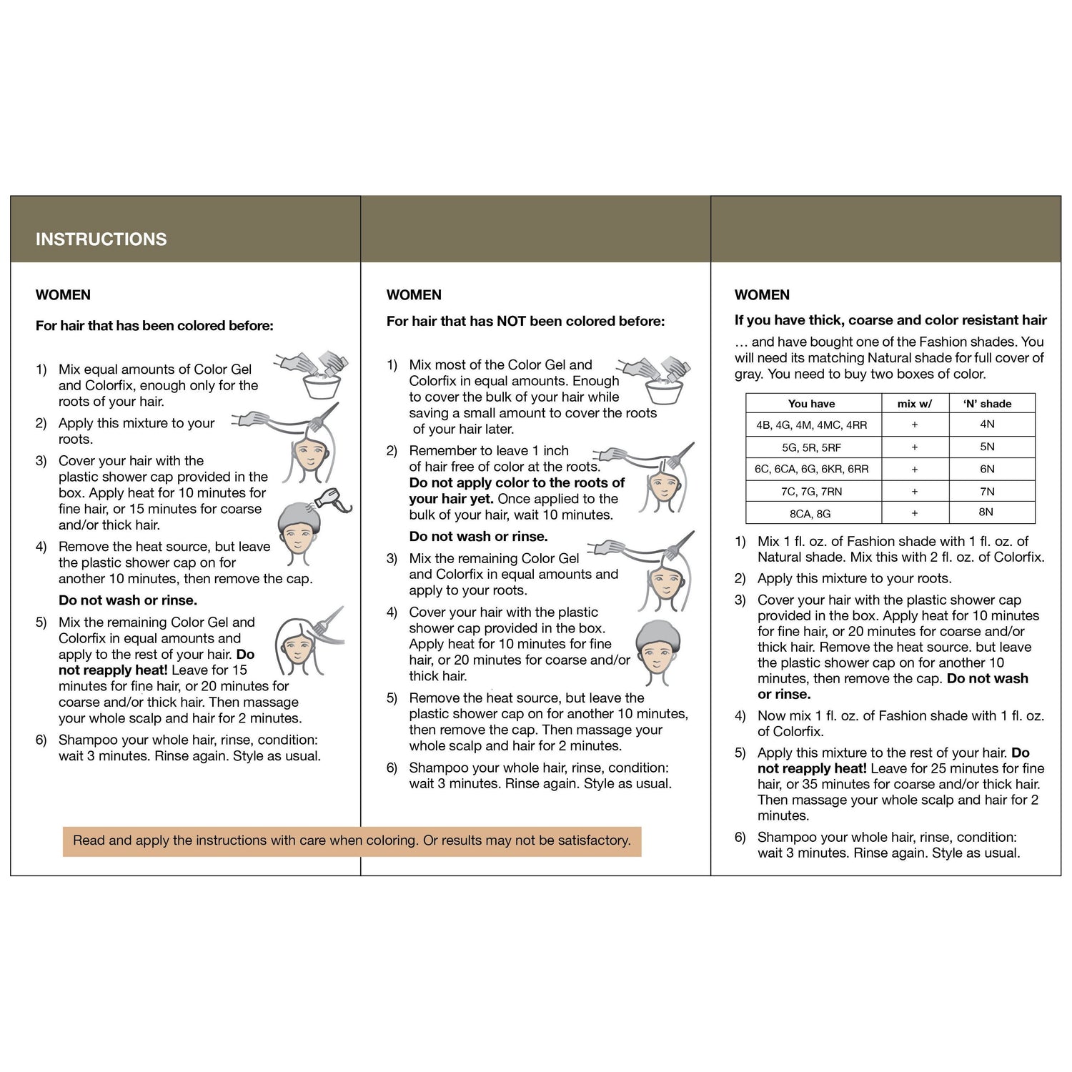 ONC NATURALCOLORS INSTRUCTIONS Fashion Colors Back 2/2