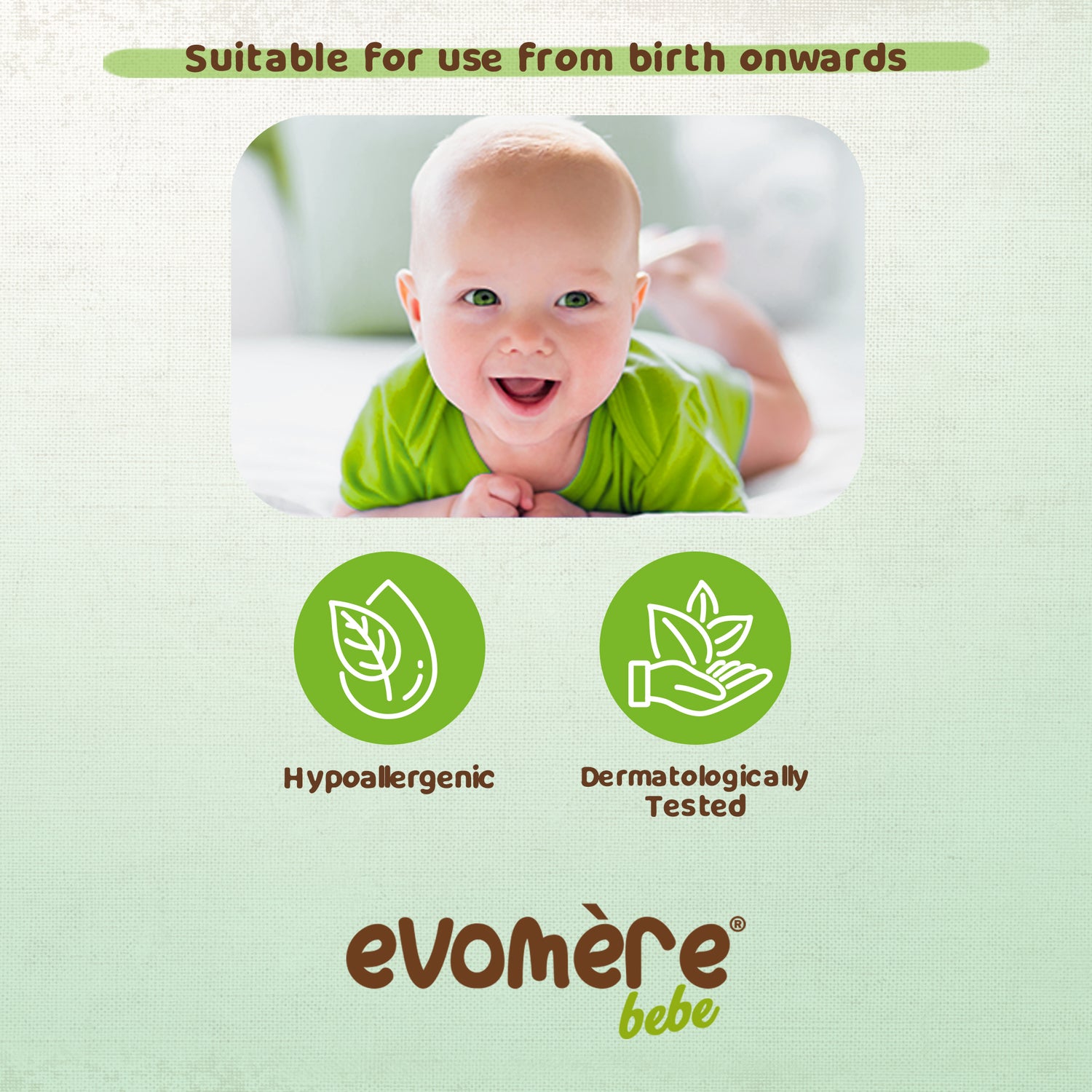 Evomere bebe Organic Soothing Nappy Cream for Newborns, Babies and Kids, Hypoallergenic, Cruelty-free and Vegan 100 mL / 3.38 fl. oz.