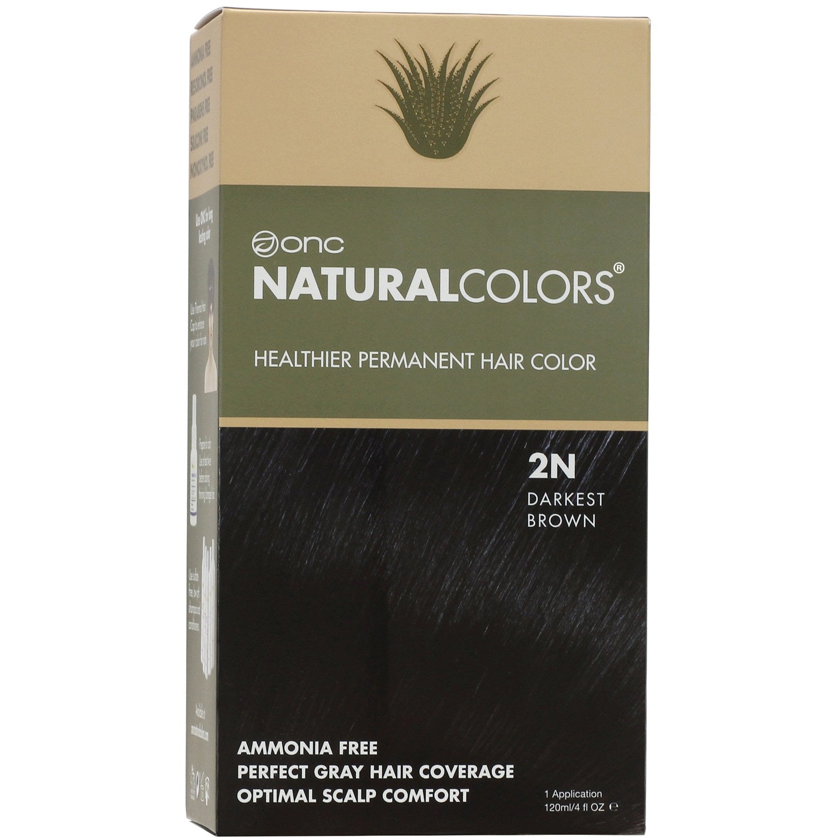 ONC NATURALCOLORS 2N Darkest Brown Hair Dye With Organic Ingredients 120 mL / 4 fl. oz.