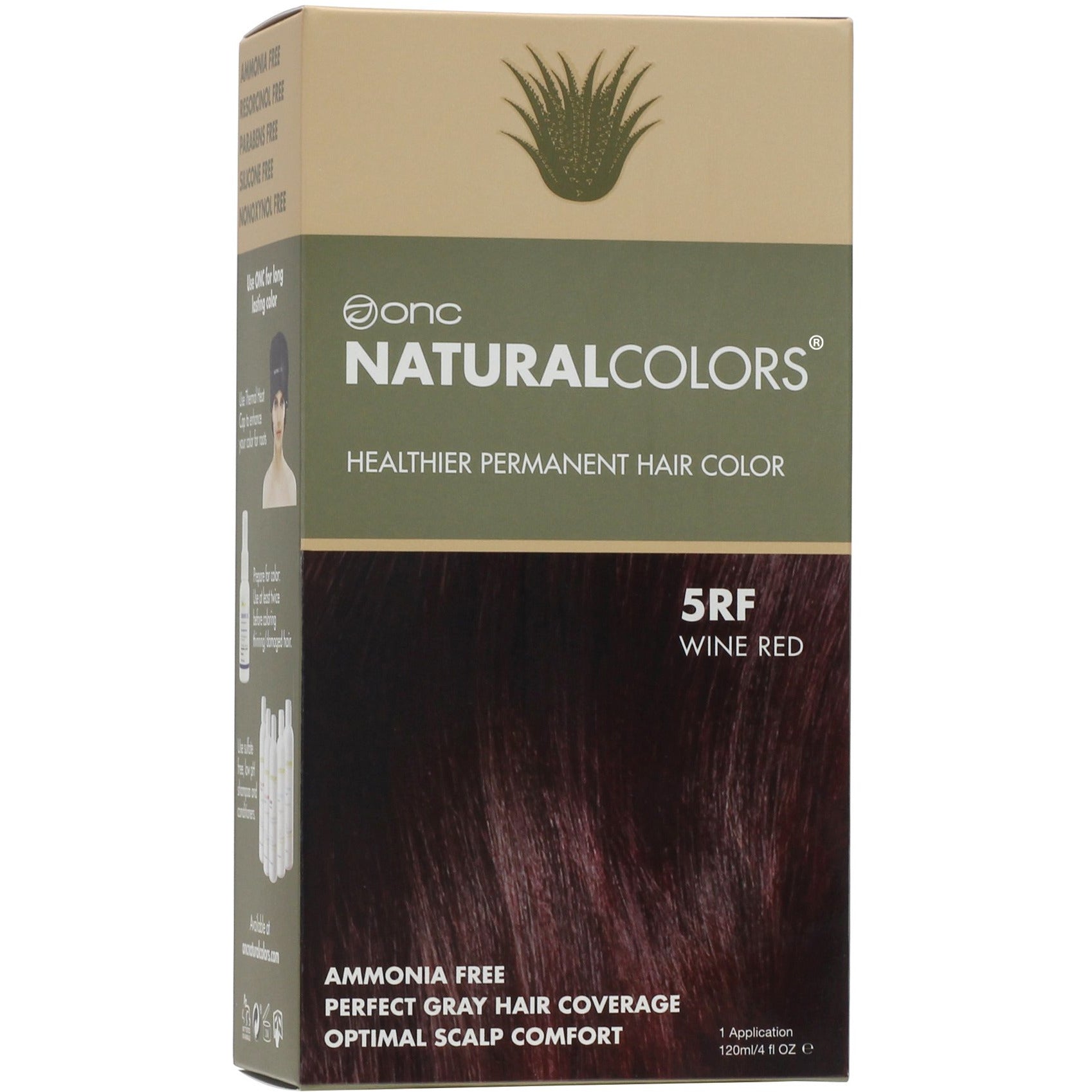 ONC NATURALCOLORS 5RF Wine Red Hair Dye With Organic Ingredients 120 mL / 4 fl. oz.