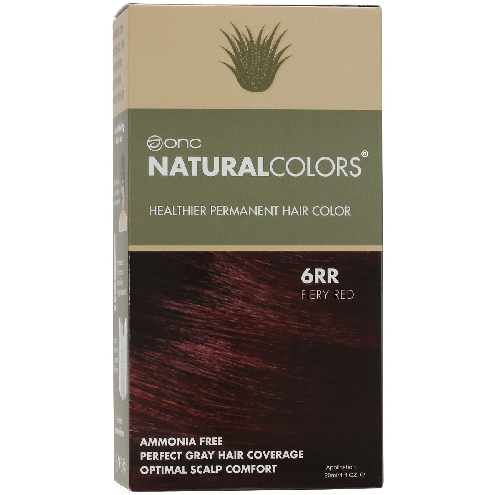 ONC NATURALCOLORS 6RR Fiery Red Hair Dye With Organic Ingredients 120 mL / 4 fl. oz.