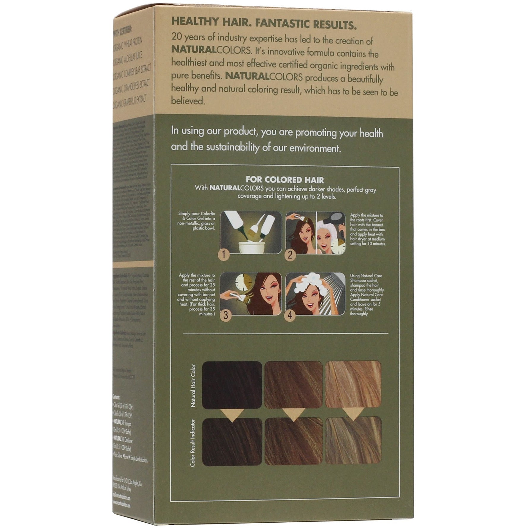 ONC NATURAL COLORS 10C Light Ash Blonde Hair Dye With Organic Ingredients 120 mL / 4 fl. oz. - back
