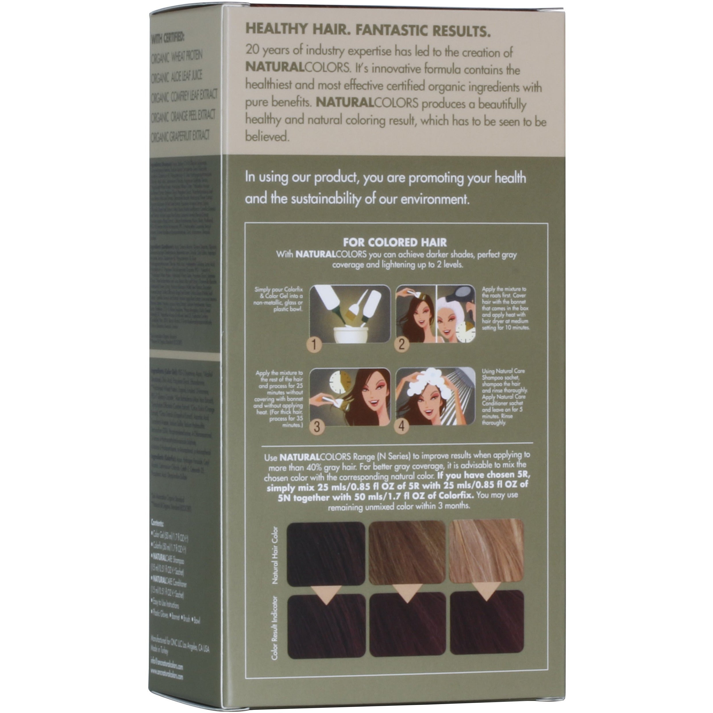 ONC NATURALCOLORS 5R Rich Copper Brown Hair Dye Box Back