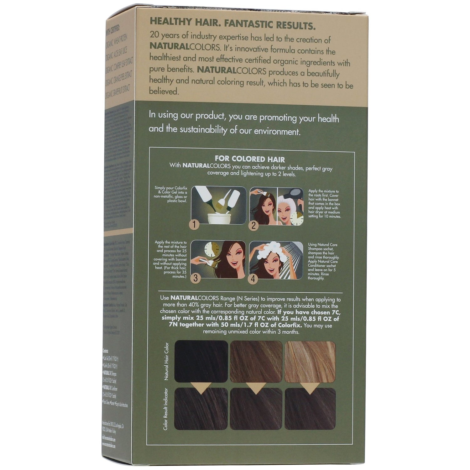 ONC NATURALCOLORS 7C Medium Ash Blonde Hair Dye With Organic Ingredients 120 mL / 4 fl. oz.
