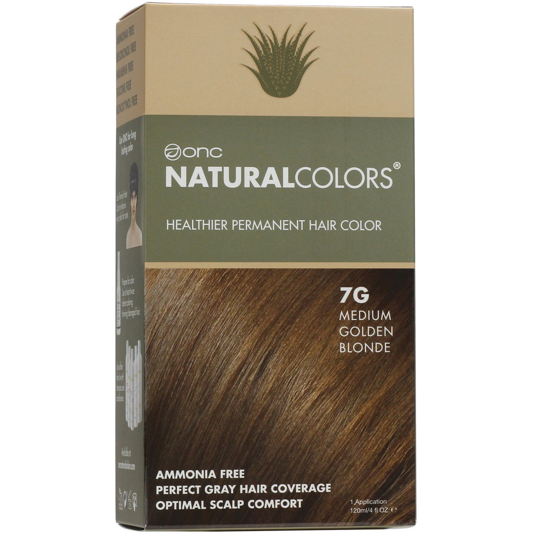 ONC NATURALCOLORS 7G Medium Golden Blonde Hair Dye With Organic Ingredients 120 mL / 4 fl. oz.