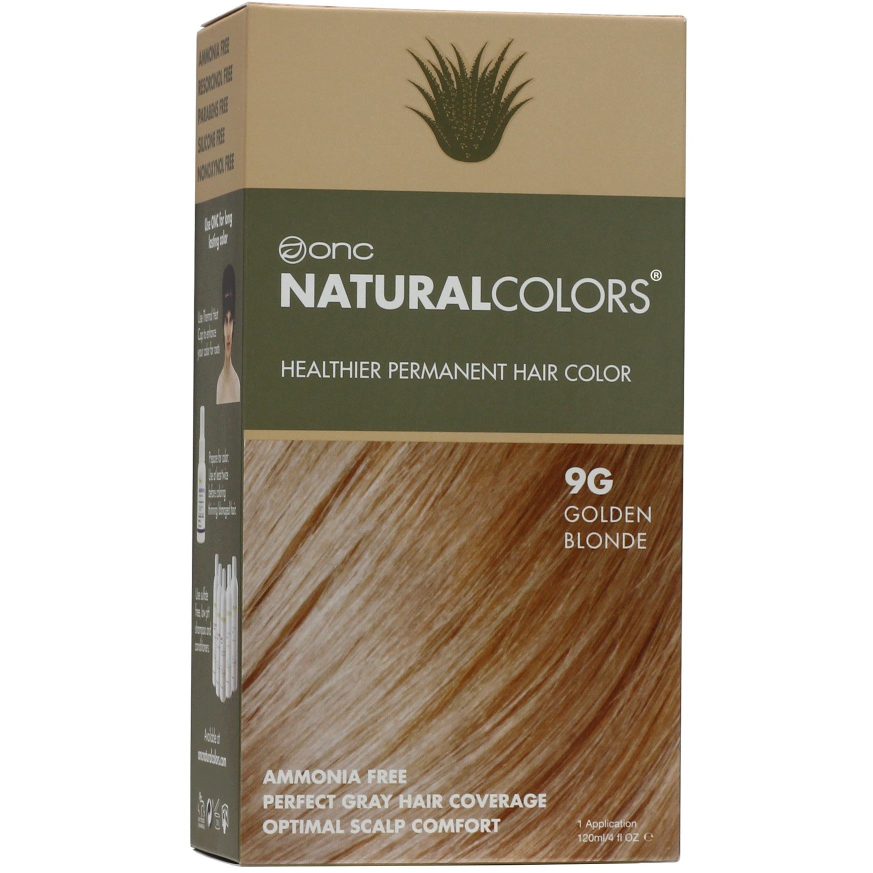 ONC NATURALCOLORS 9G Golden Blonde Hair Dye With Organic Ingredients 120 mL / 4 fl. oz.