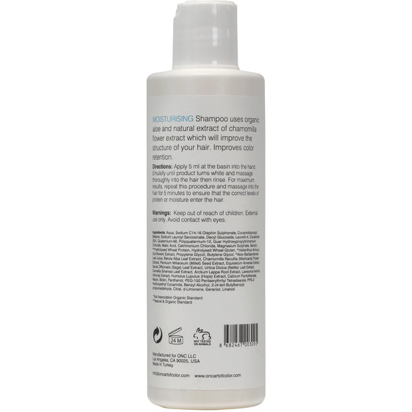 ONC MOISTURISING Shampoo 250 mL / 8.4 fl. oz. - back