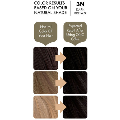 ONC 3N Natural Dark Brown Hair Dye With Organic Ingredients 120 mL / 4 fl. oz. Color Result