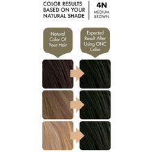 Load image into Gallery viewer, ONC 4N Natural Medium Brown Hair Dye With Organic Ingredients 120 mL / 4 fl. oz. Color Results
