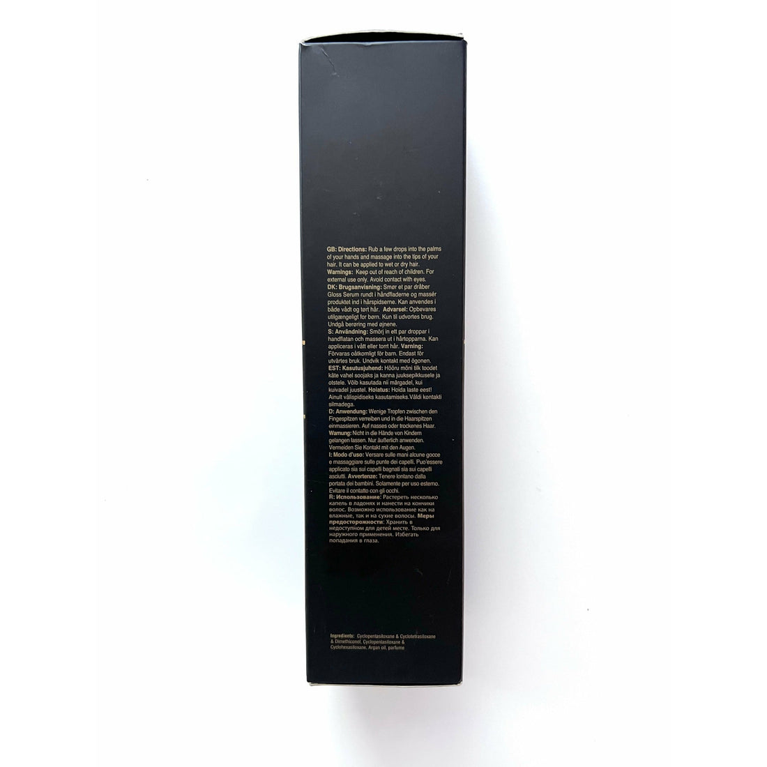 ONC artofcare Argan Oil Gloss Serum 100 ml / 3.5 fl. oz. Box back